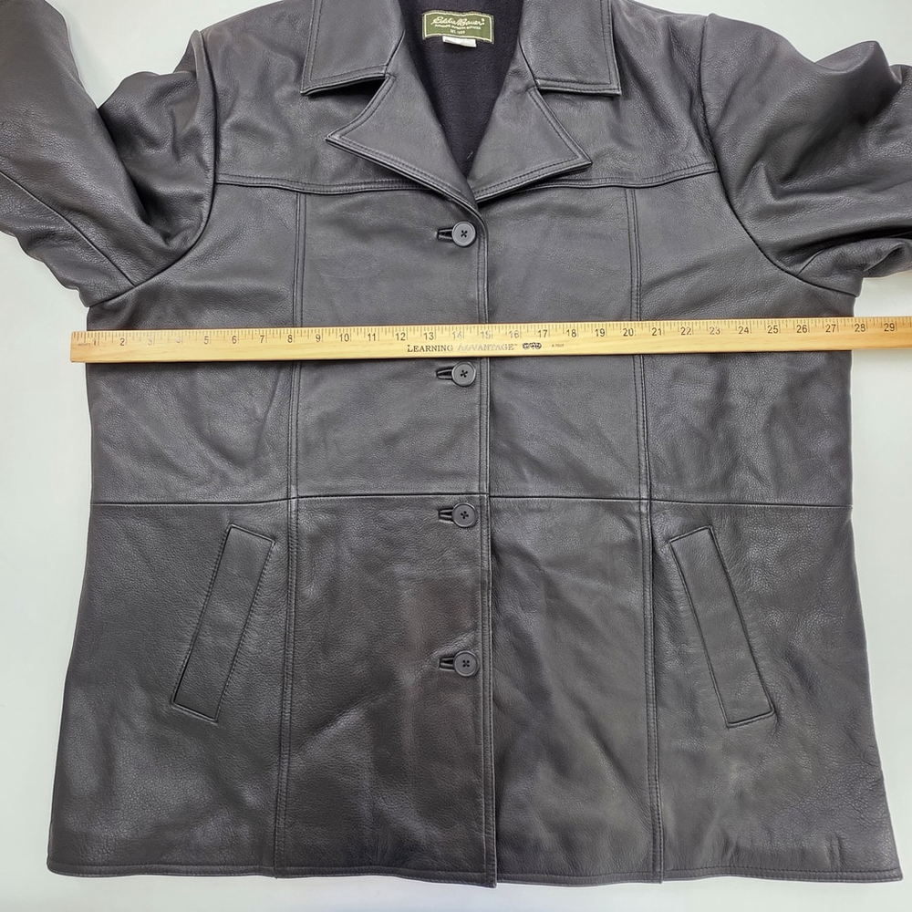 Quiet Luxury Eddie Bauer Leather Car Coat Men’s XL/XXL Black Rare SAMPLE... - Picture 6 of 10